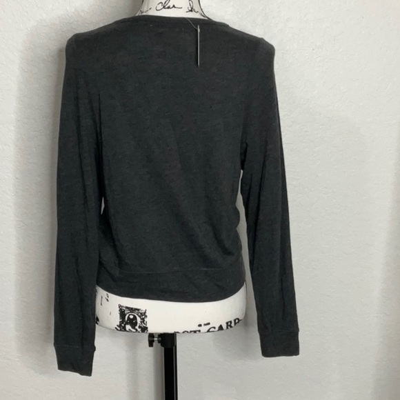 409- Madewell NWT Dark Gray Lightweight Long Sleeve Top, Size XS - Picture 3 of 6